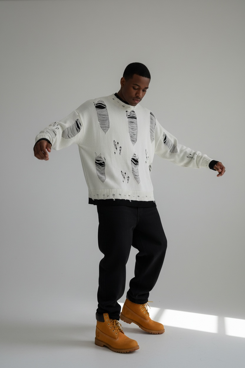 CYANOTIC URBAN RIPPED SWEATER