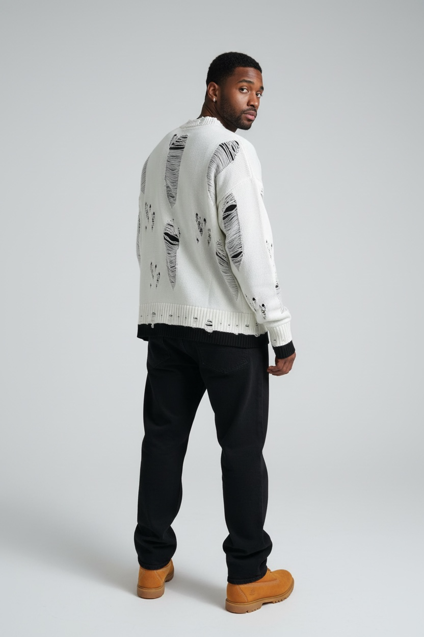 CYANOTIC URBAN RIPPED SWEATER