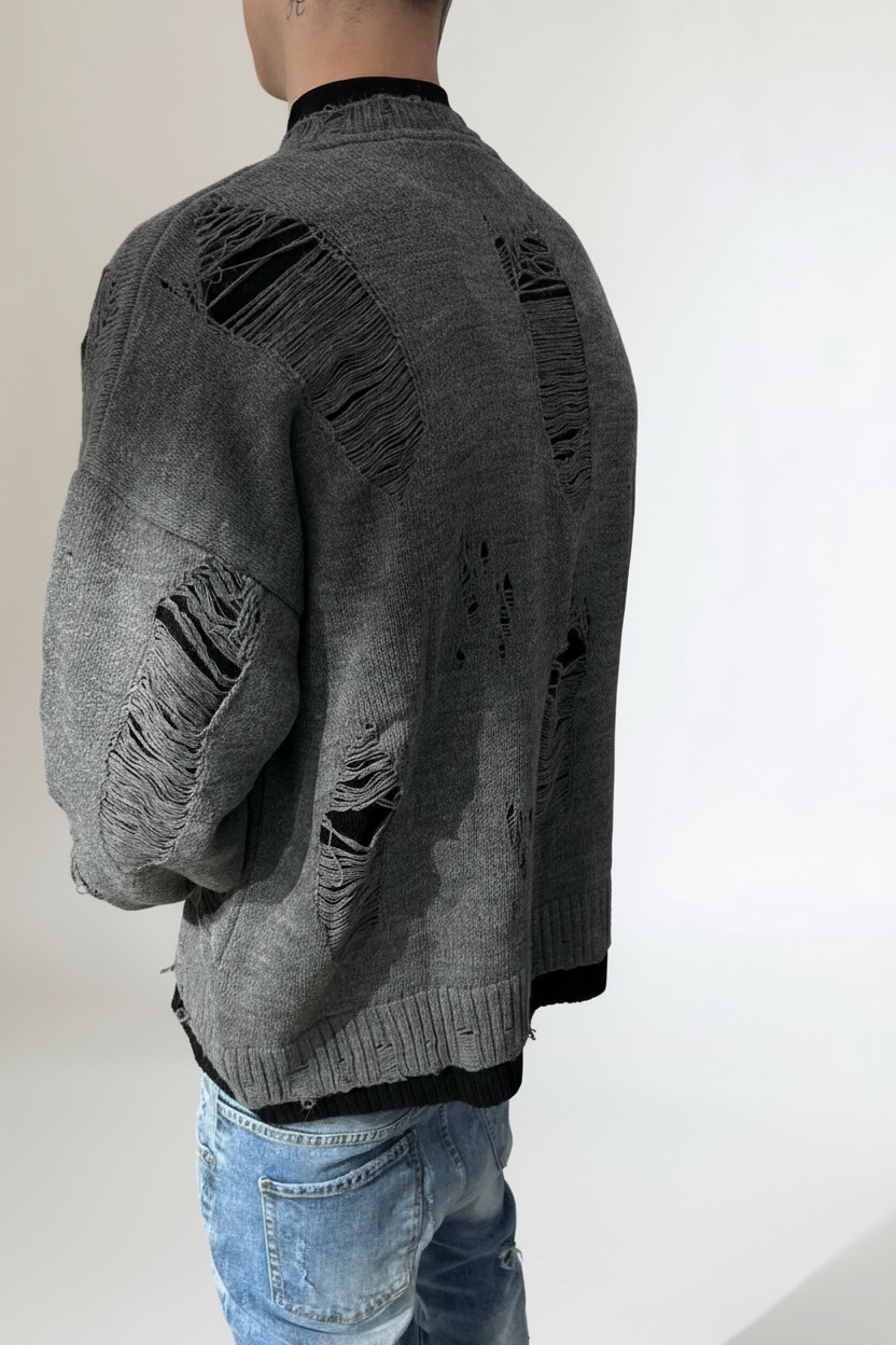CYANOTIC URBAN RIPPED SWEATER