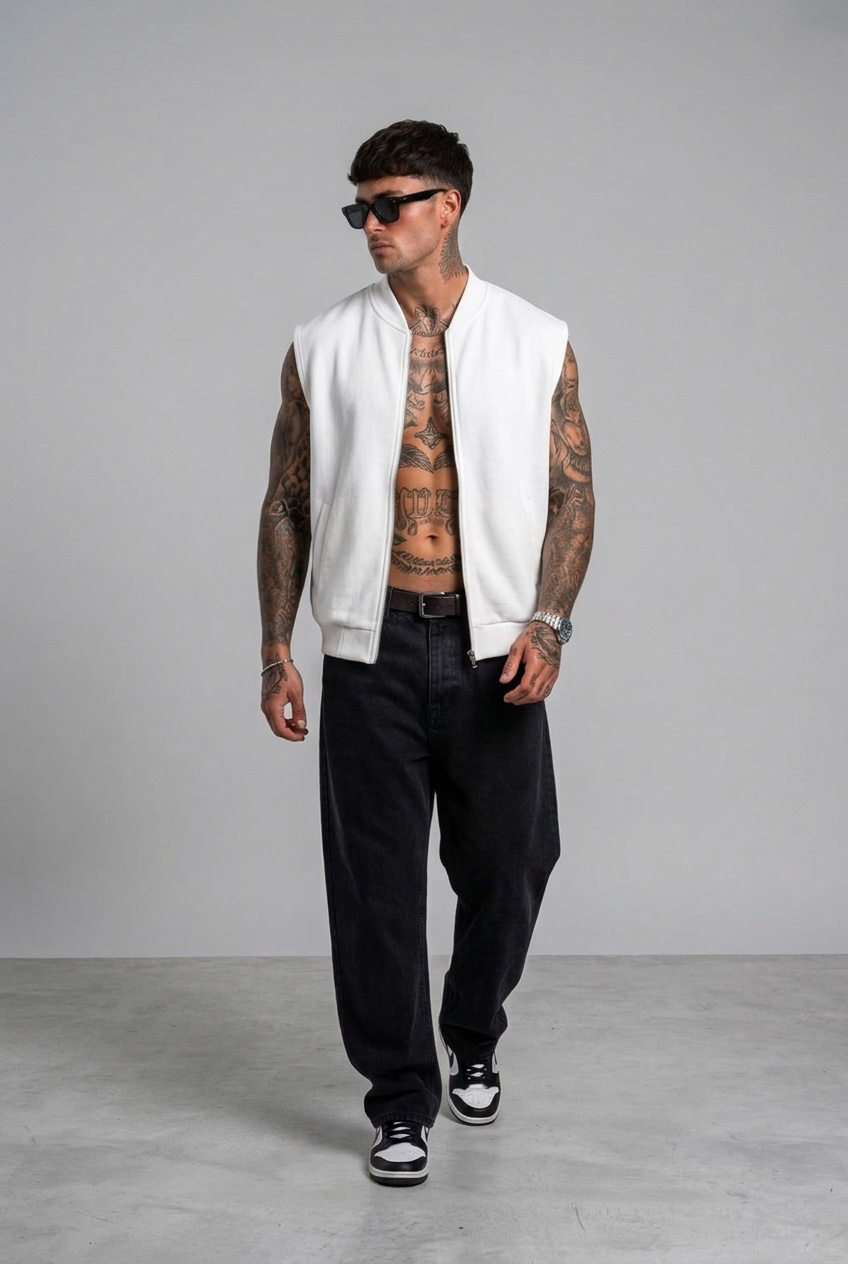 Gilet cotone bianco