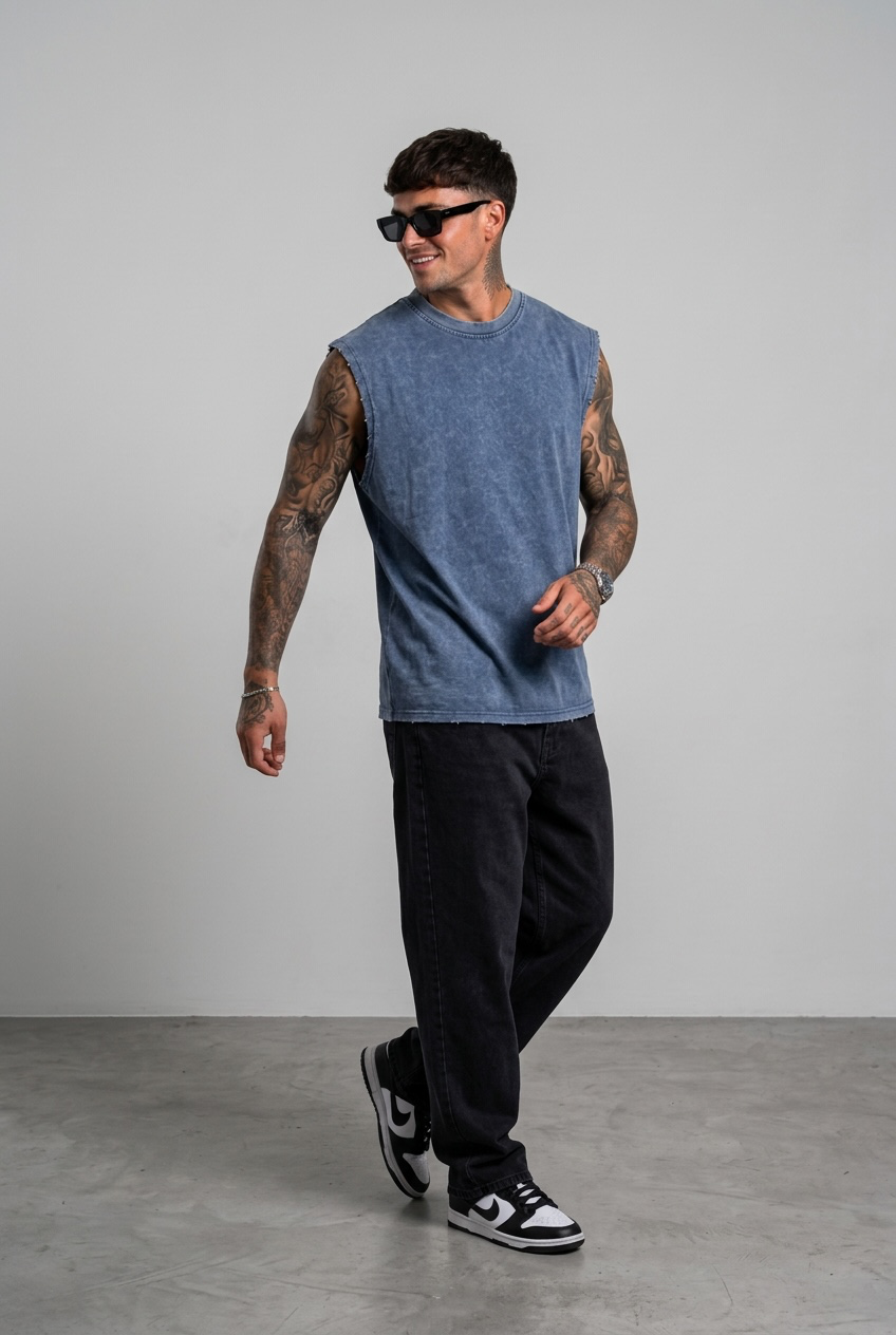 Canotta blu jeans