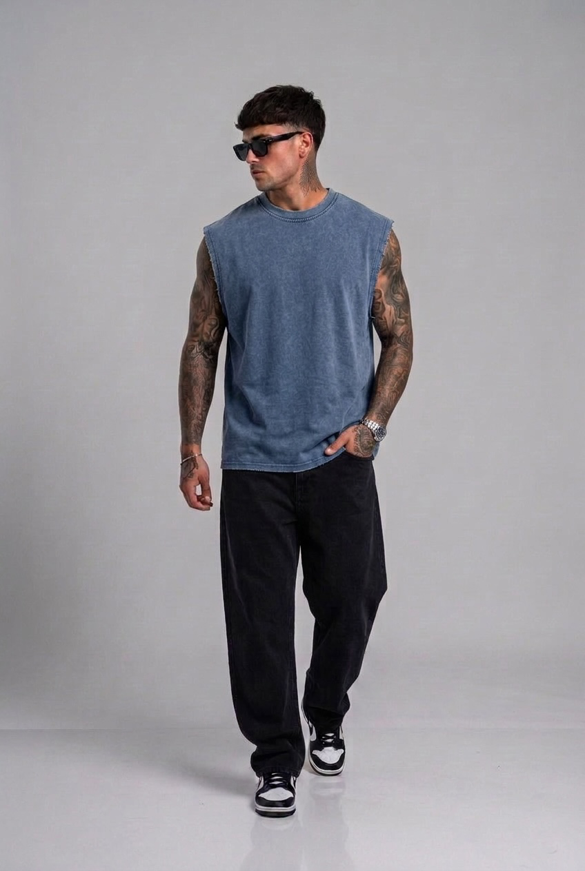 Canotta blu jeans
