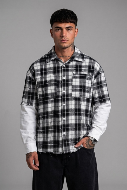 Camicia doppia manica a quadri