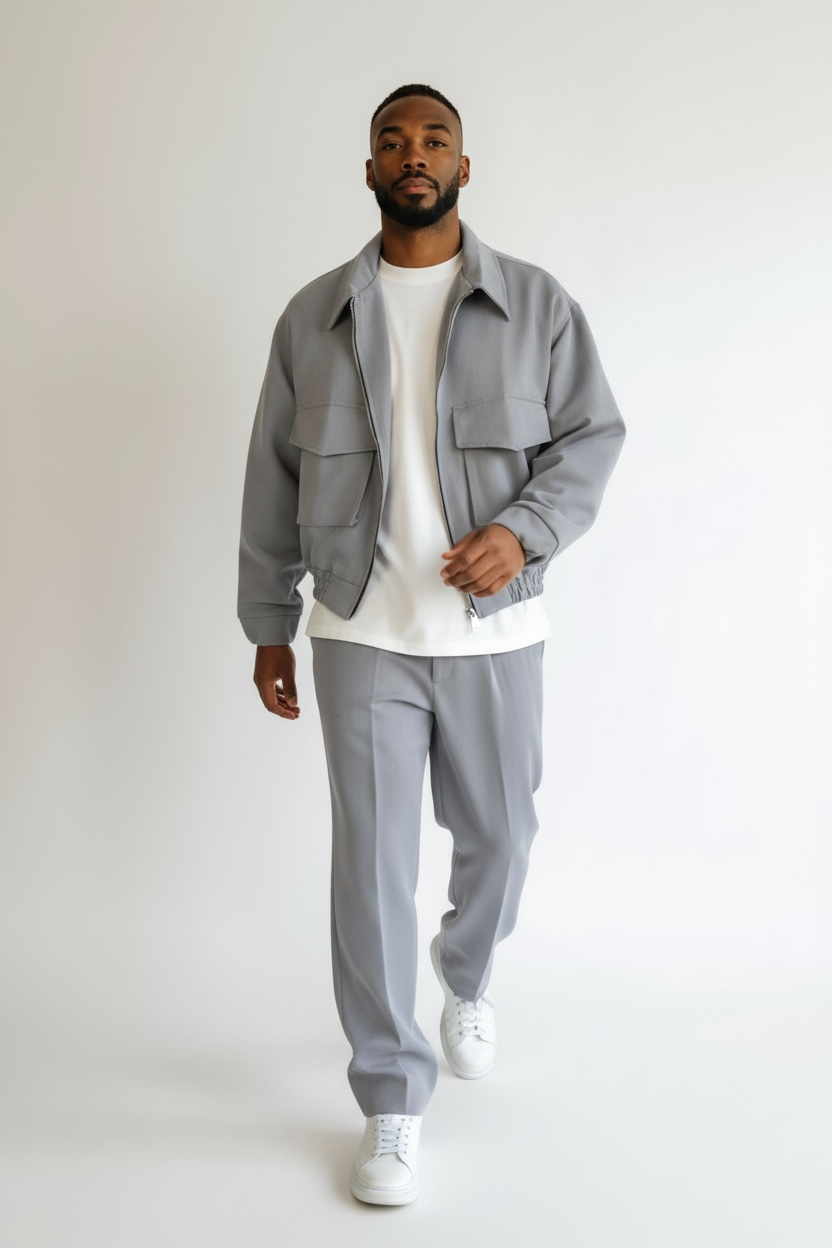 Coordinato grigio MADE IN ITALY cotone