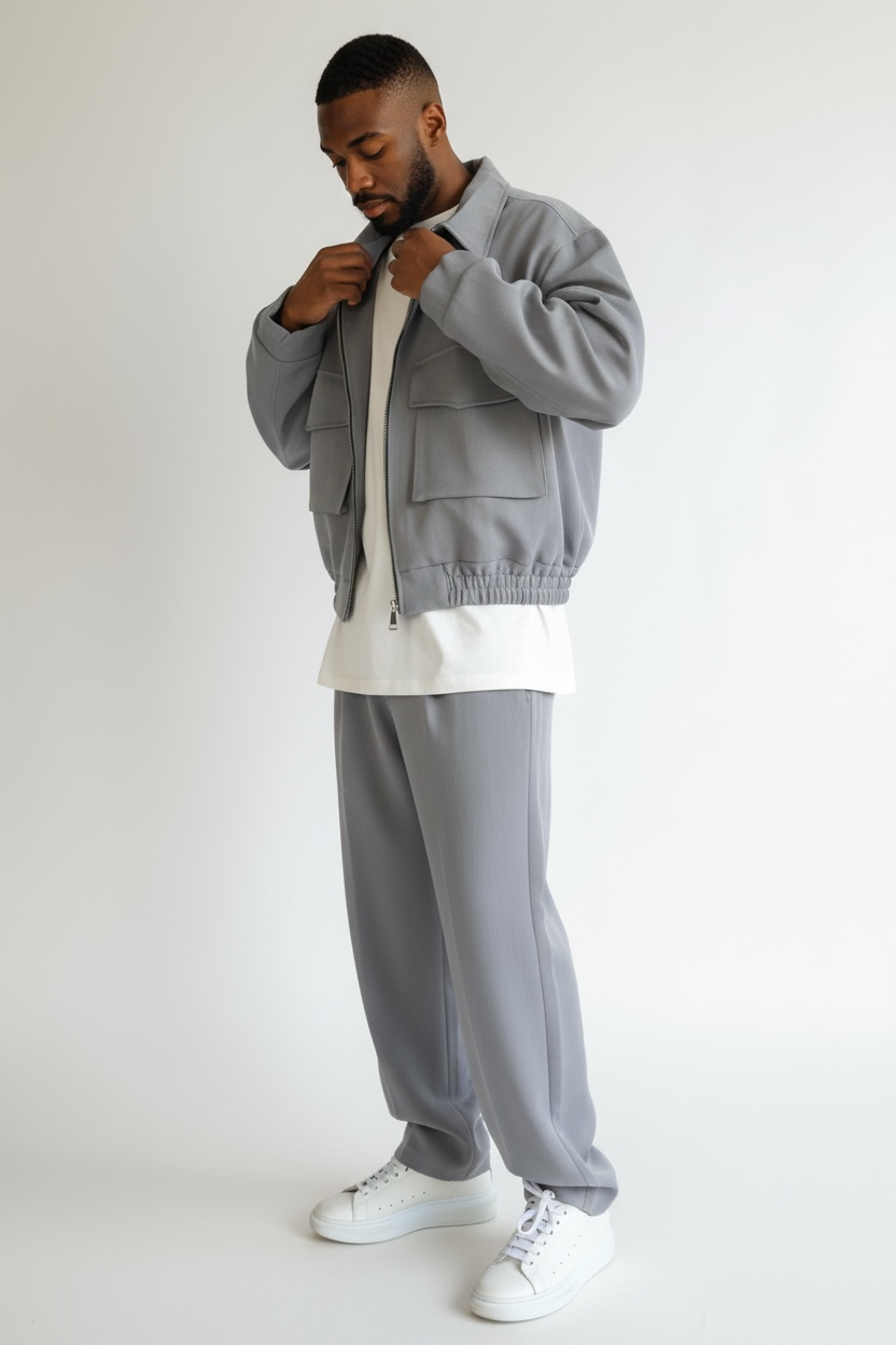 Coordinato grigio MADE IN ITALY cotone