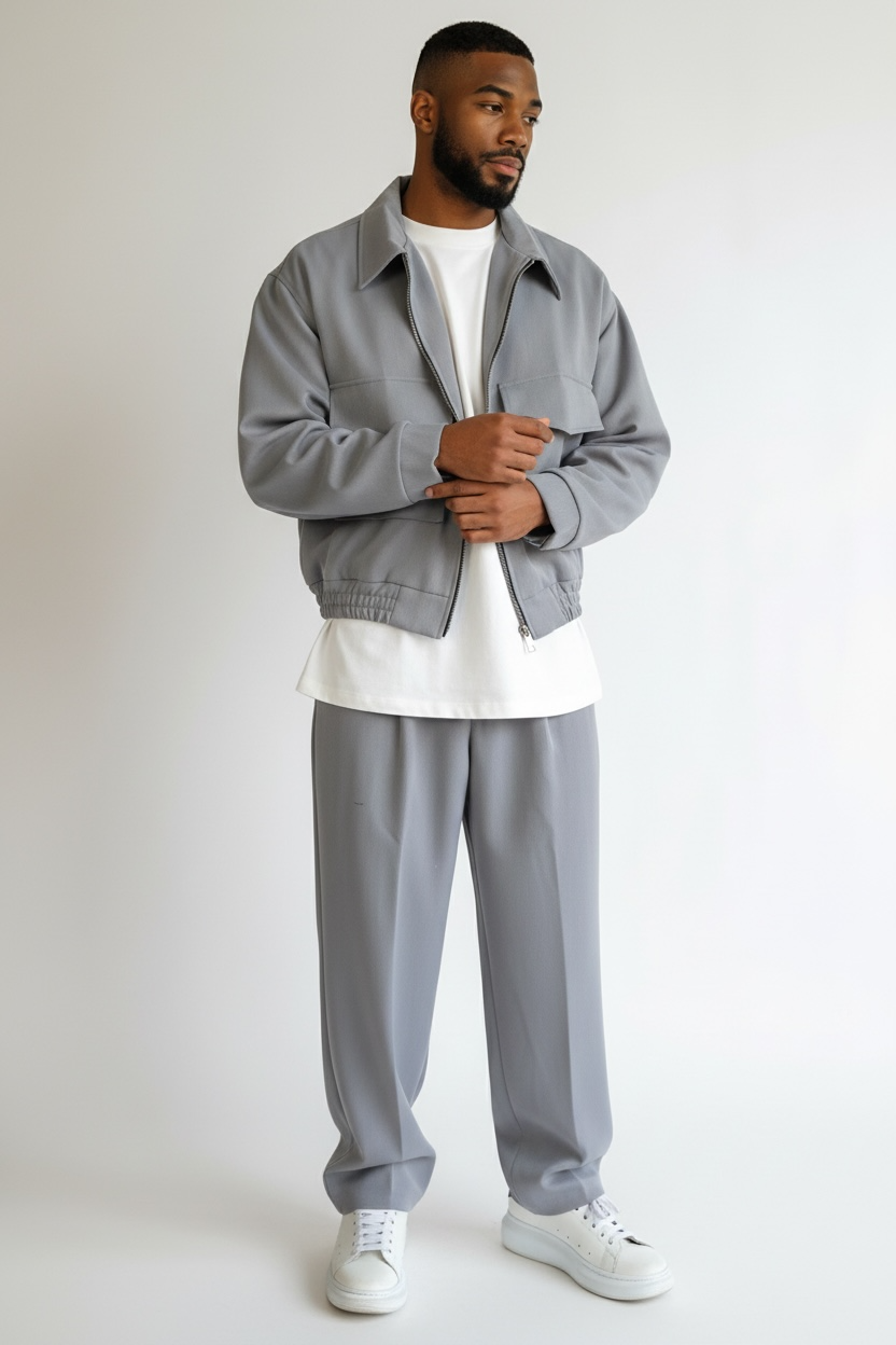 Coordinato grigio MADE IN ITALY cotone