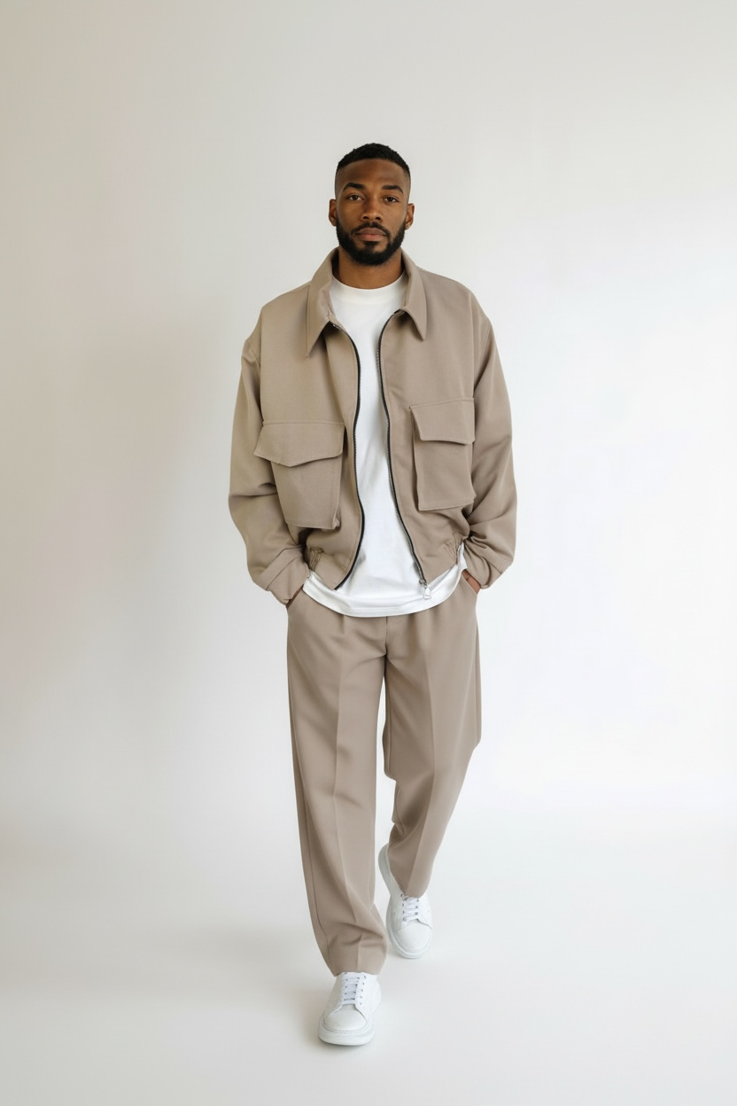 Coordinato Beige MADE IN ITALY cotone