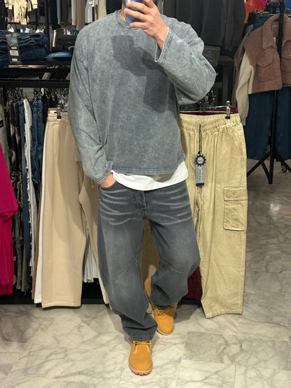 Maglietta manica lunga slavata