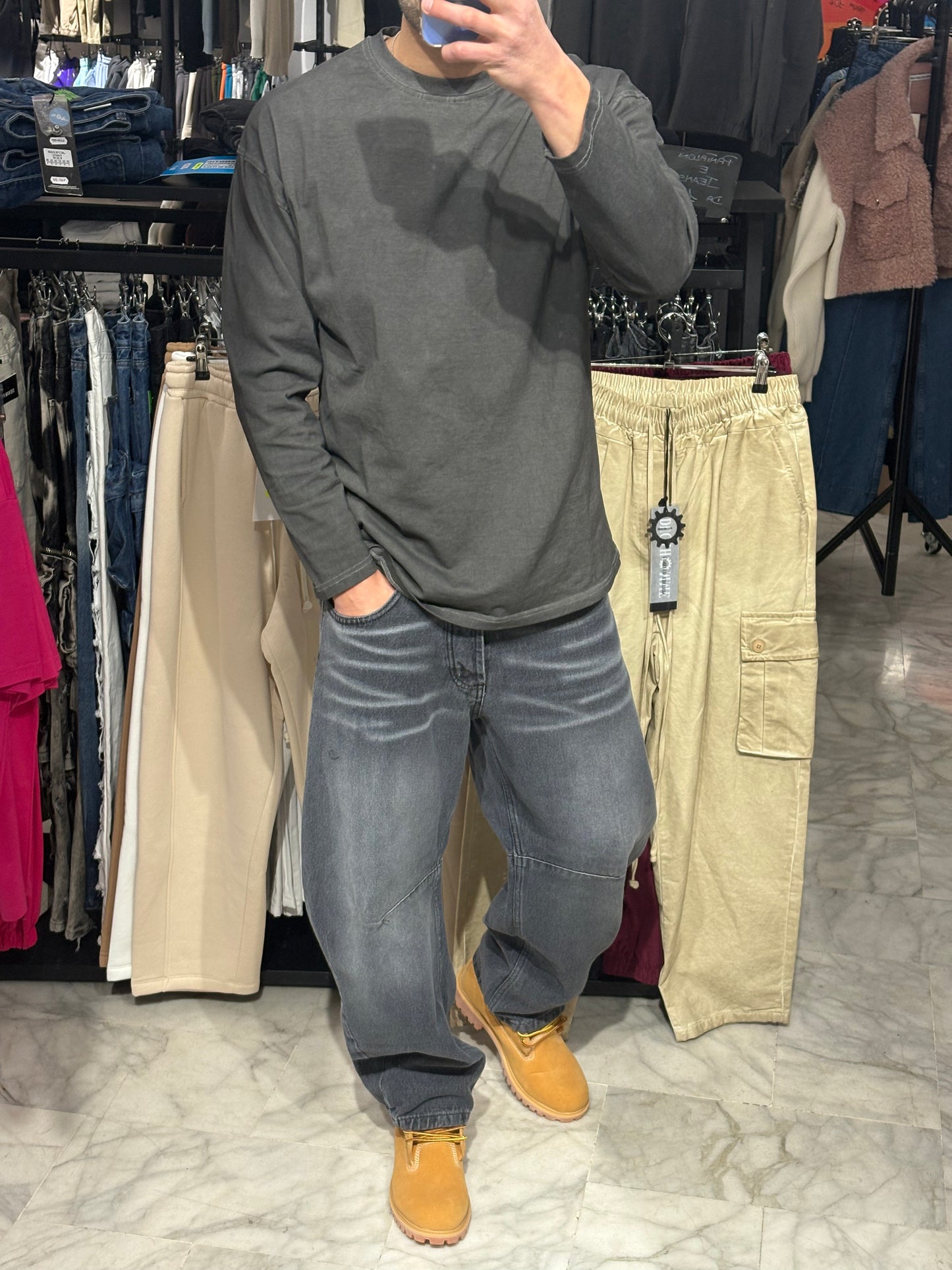 Maglietta manica lunga slavata