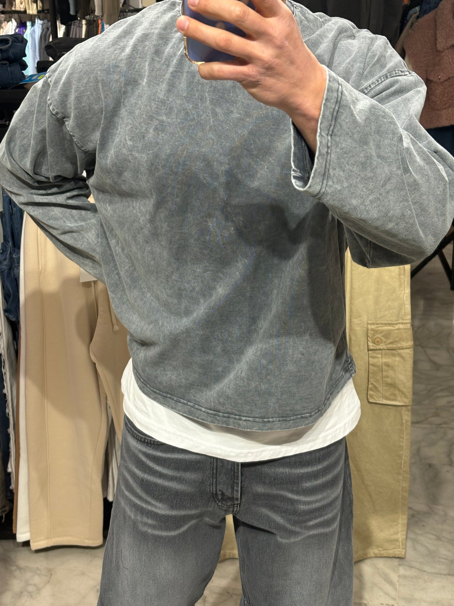 Maglietta manica lunga slavata