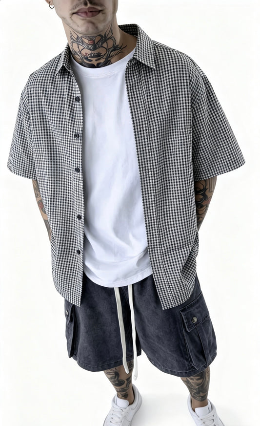 Camicia a Quadri Grid